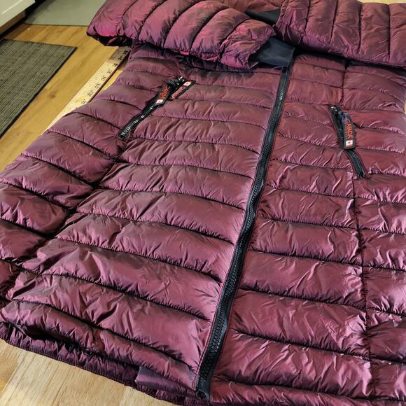 Canada Weather Gear Long Midi Puffer Hooded Jacket Pockets 21"p2p - Picture 4 of 12